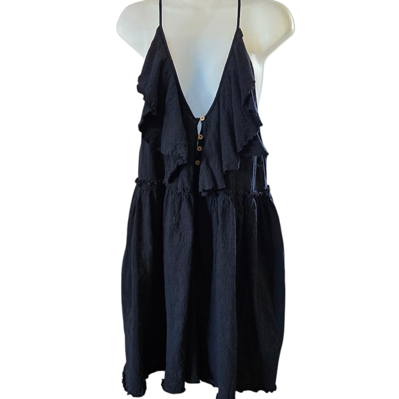 Free People Black Ruffle Swim Coverup - Picture 1 of 12